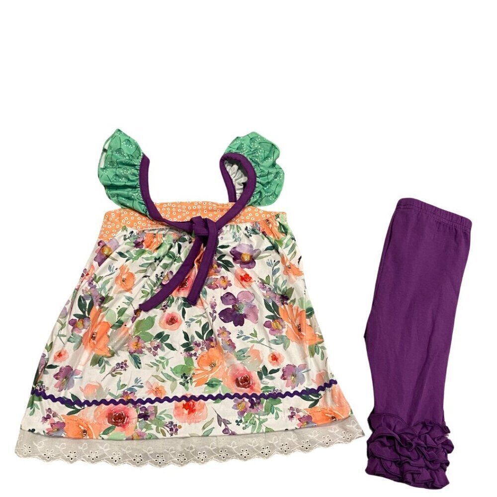 Marie Nicole 2 pc Toddler Floral Top and Legging Set - Size S (2T) - New! - Picture 2 of 2